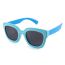 Fashion Sky Blue Frame And Sea Blue Legs 5 Tac Cat Eye Large Frame Children's Sunglasses