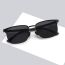Fashion Dark Blue Gun Frame Black And Gray Piece- Tac Square Large Frame Sunglasses
