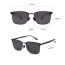 Fashion Dark Blue Gun Frame Black And Gray Piece- Tac Square Large Frame Sunglasses
