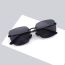 Fashion Gun Frame Gradient Brown Square Rimless Sunglasses