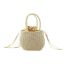 Fashion Off White Straw Drawstring Handbag
