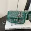 Fashion Green Metal Diamond Lock Crossbody Bag