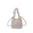Fashion White Acrylic Pearl Beaded Crossbody Bag