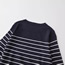Fashion Black Polyester Striped Knitted Crew Neck Sweater