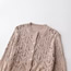 Fashion Coffee Color Polyester Mesh Knitted Cardigan