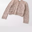 Fashion Coffee Color Polyester Mesh Knitted Cardigan