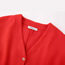 Fashion Red Polyester V-neck Buttoned Cardigan Jacket
