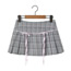 Fashion Pink Grid Polyester Checked Lace-up Skirt