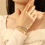 Fashion F-2 Copper Gold Plated Beaded Bracelet