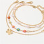 Fashion Gold Alloy Drip Oil Flower Butterfly Pearl Chain Anklet Set