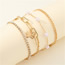 Fashion Gold Alloy Geometric Chain Butterfly Anklet Set