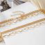 Fashion Golden 3 Alloy Geometric Chain Multi-layer Necklace
