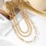Fashion Golden 2 Alloy Snake Bone Chain Double Layer Necklace