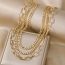 Fashion Golden 3 Alloy Chain Multi-layer Necklace