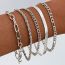 Fashion Silver Alloy Chain Bracelet Set