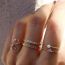 Fashion Gold Alloy Diamond Leaf Geometric Ring Set