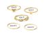 Fashion Golden 5 Alloy Diamond Love Pearl Snake Ring Set