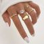 Fashion Golden 3 Alloy Diamond Love Ring Set