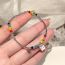 Fashion Silver 6 Colorful Crystal Beaded Smiley Bow Bracelet