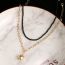 Fashion Silver Rice Beads Beaded Love Double Layer Necklace