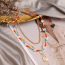 Fashion Gold Multi-layered Necklace With Colorful Rice Beads