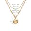 Fashion Gold Alloy Geometric Medallion Double Layer Necklace