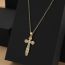 Fashion Color Copper Diamond Cross Necklace