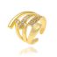 Fashion 11# Copper Set Zirconium Geometric Open Ring