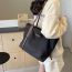 Fashion Black With Brown Oxford Cloth Large Capacity Shoulder Bag