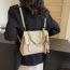 Fashion Pendant Light Khaki Pu Contrasting Color Flip Large Capacity Backpack