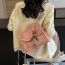 Fashion Pendant Pink Pu Contrasting Color Flip Large Capacity Backpack