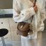 Fashion Pendant Off-white Pu Lock Large Capacity Crossbody Bag