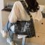 Fashion Black Pu Rivet Large Capacity Shoulder Bag