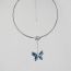 Fashion Silver Alloy Crystal Butterfly Necklace