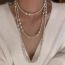 Fashion Dark Gray Pearl Beaded Multi-layered Necklace