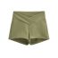 Fashion Green Cross-waist Straight Shorts