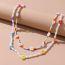 Fashion 1# Colorful Rice Beads Double Layer Necklace