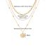Fashion Gold Alloy Geometric Medal Multi-layer Necklace