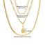 Fashion Gold Alloy Geometric Butterfly Multi-layer Necklace