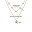 Fashion Gold Alloy Geometric Love Double Layer Necklace
