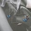 Fashion Navy Blue Alloy Butterfly Bracelet Necklace Set