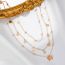 Fashion Gold Alloy Geometric Butterfly Medallion Multi-layer Necklace