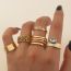 Fashion 1# Alloy Diamond Geometric Ring Set