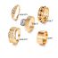 Fashion 2# Alloy Diamond Geometric Ring Set
