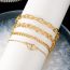 Fashion Gold Alloy Geometric Chain Anklet Set