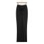 Fashion Black Cotton Drawstring Lace-up Skirt