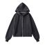 Fashion Black Cotton Zip-up Hooded Sweatshirt