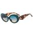 Fashion Leopard Print Frame Double Tea Piece Pc Oval Contrast Sunglasses
