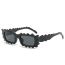 Fashion White Frame Black And Gray Film Pc Gear Edge Square Sunglasses