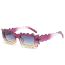 Fashion Purple Frame Transparent Film Pc Gear Edge Square Sunglasses